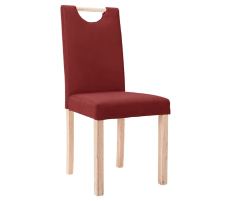 vidaXL Трапезни столове, 2 бр, виненочервени, текстил