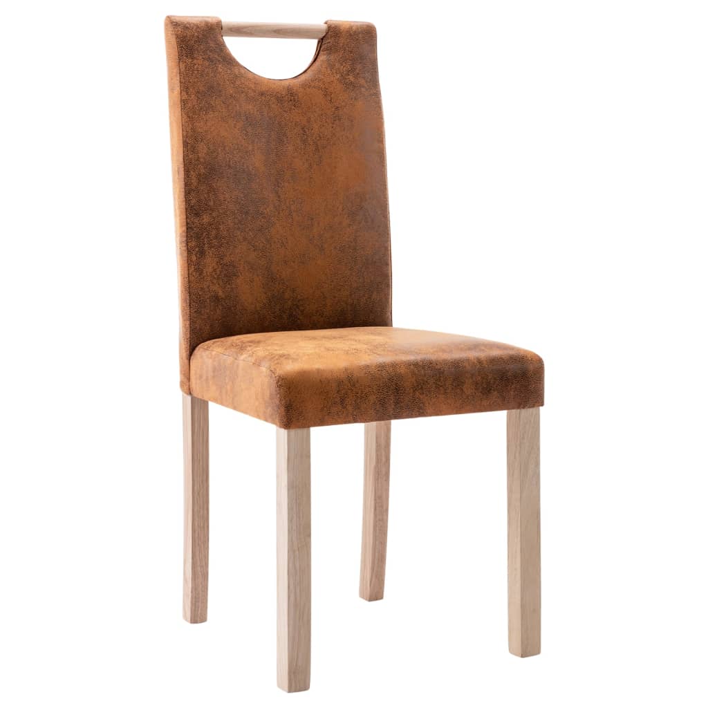 

vidaXL Eetkamerstoelen 4 st kunstsuède bruin