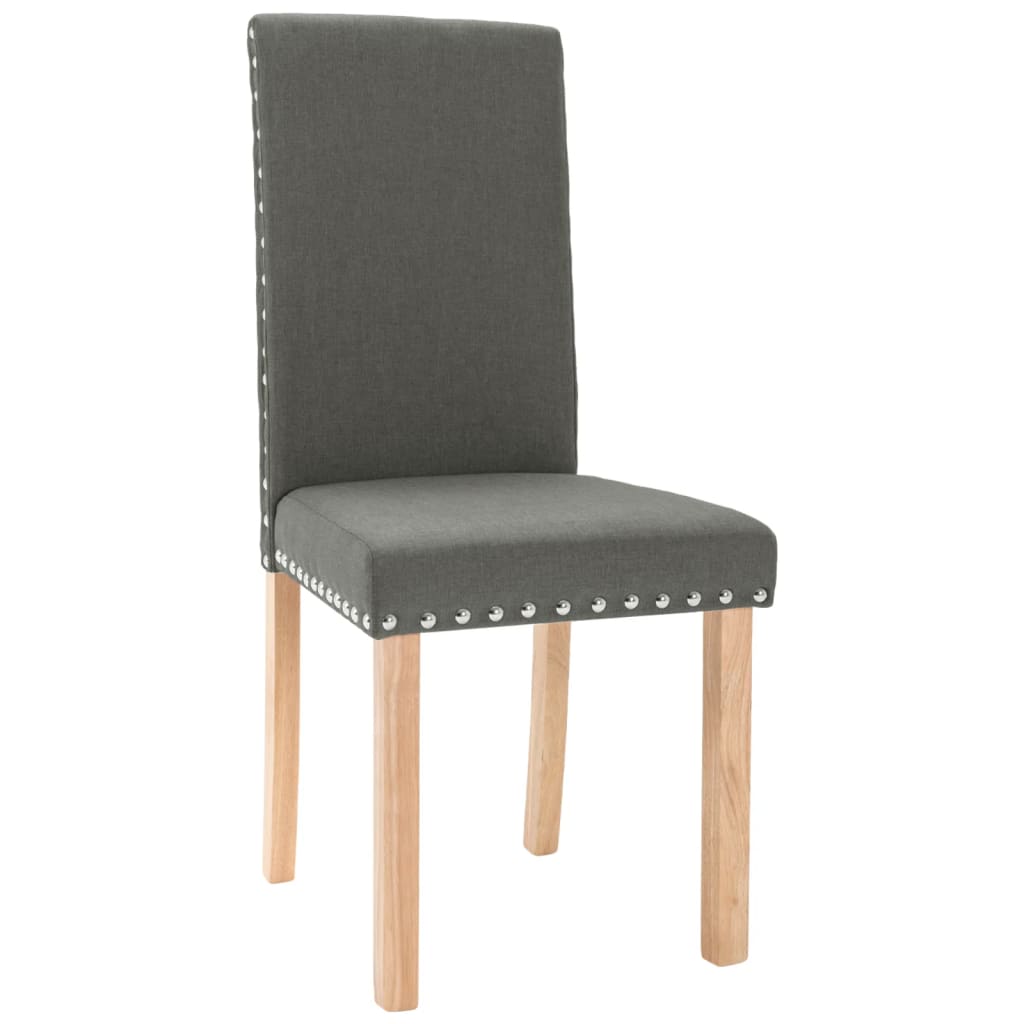 

vidaXL Eetkamerstoelen 2 st stof donkergrijs