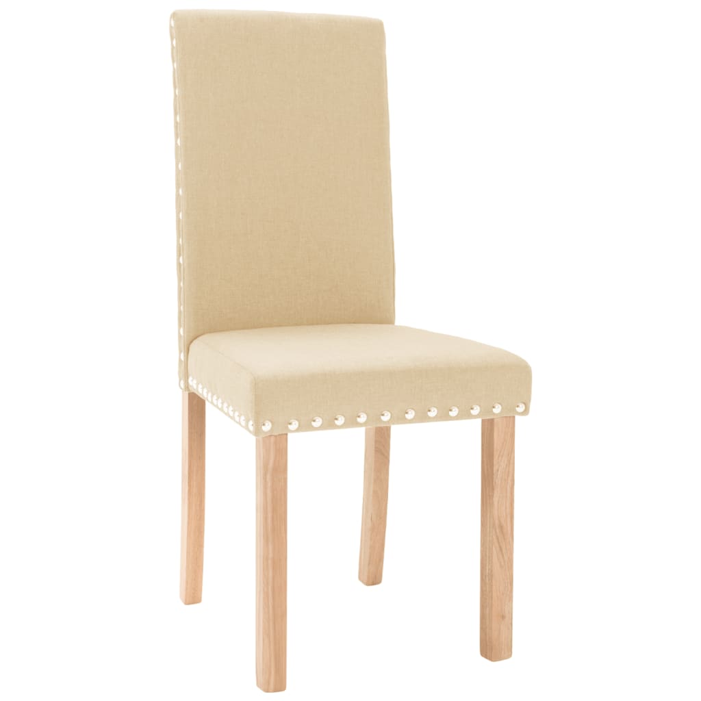 

vidaXL Eetkamerstoelen 4 st stof crèmekleurig