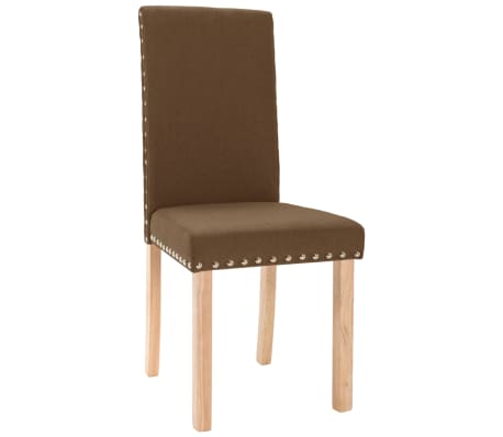 vidaXL Krzesła stołowe, 4 szt., brązowe, obite tkaniną