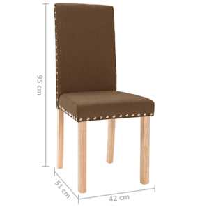 Jídelní židle 4 ks hnědé textil - obrázek 9