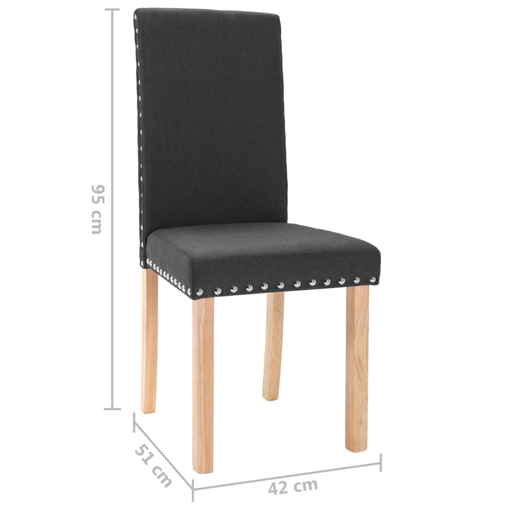 Esszimmerstühle 4 Stk. Schwarz Stoff-7
