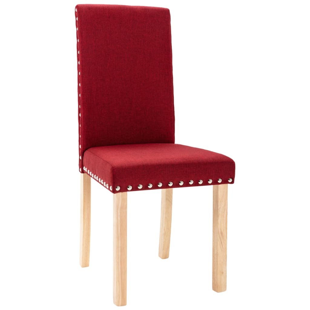 vidaXL Jedálenské stoličky 2 ks, vínovo červené, látka