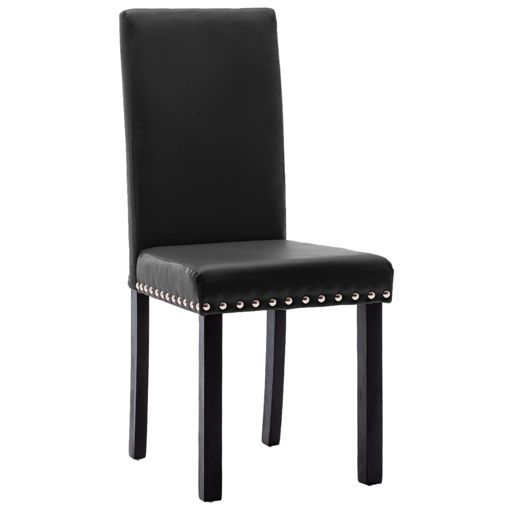 

vidaXL Eetkamerstoelen 4 st PVC zwart