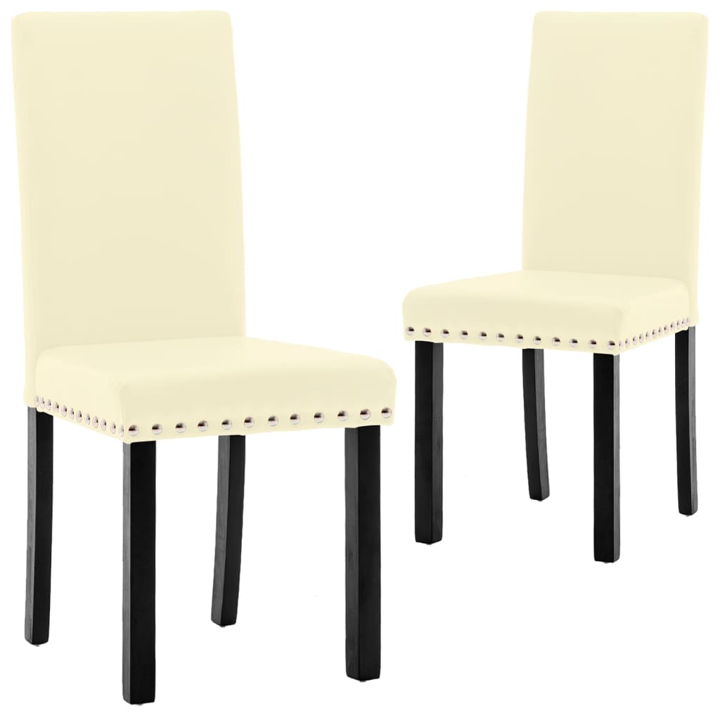 Jídelní židle 2 ks krémové PVC