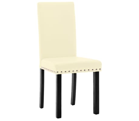 vidaXL Valgomojo kėdės, 2vnt., kreminės spalvos, PVC