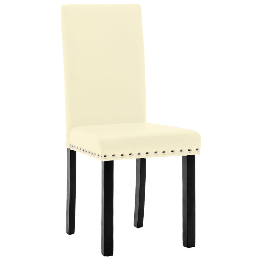 vidaXL Chaises à manger lot de 4 crème PVC