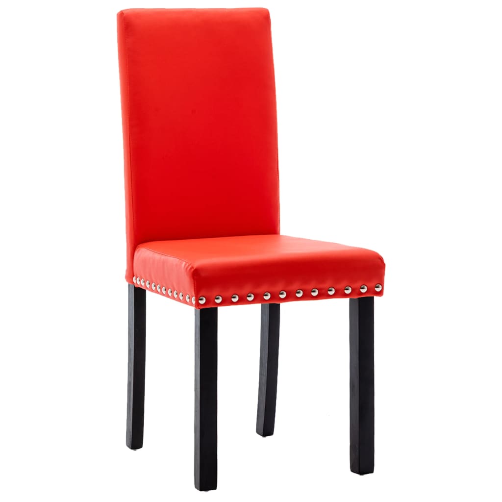 vidaXL Chaises à manger lot de 4 rouge PVC