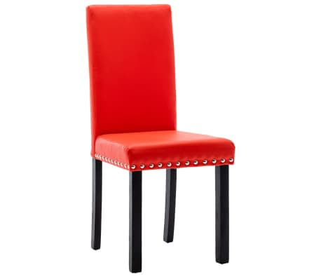vidaXL Krzesła stołowe, 4 szt., czerwony, PVC