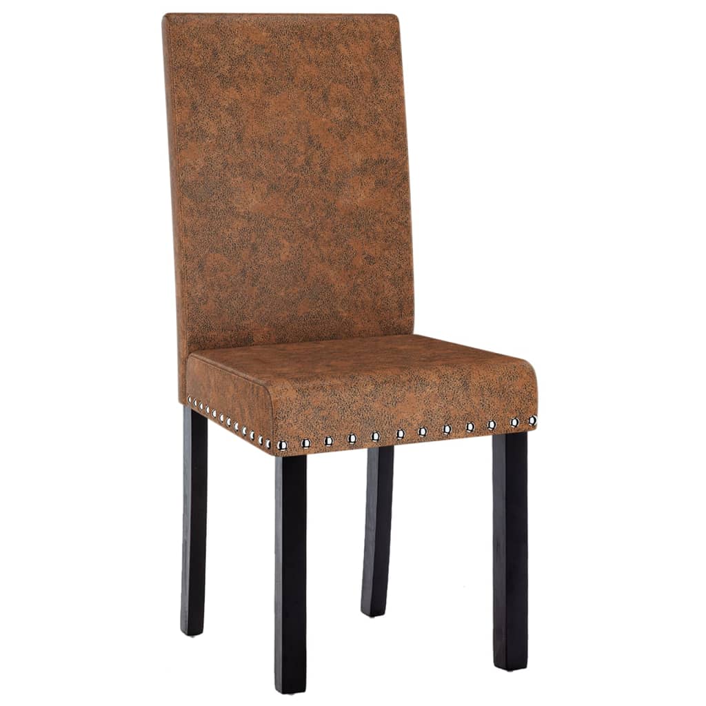 vidaXL Jedálenské stoličky 4 ks, hnedé, látka