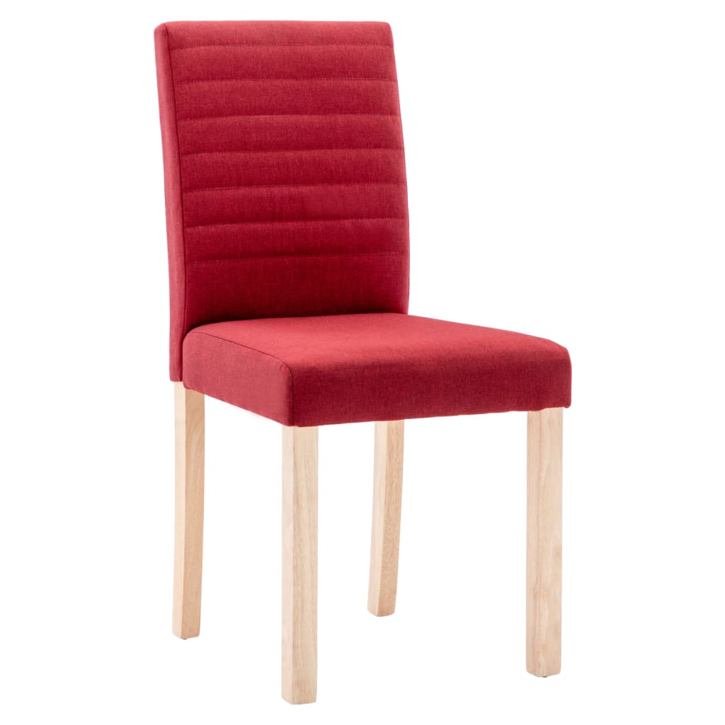 vidaXL Chaises à manger lot de 2 rouge bordeaux tissu