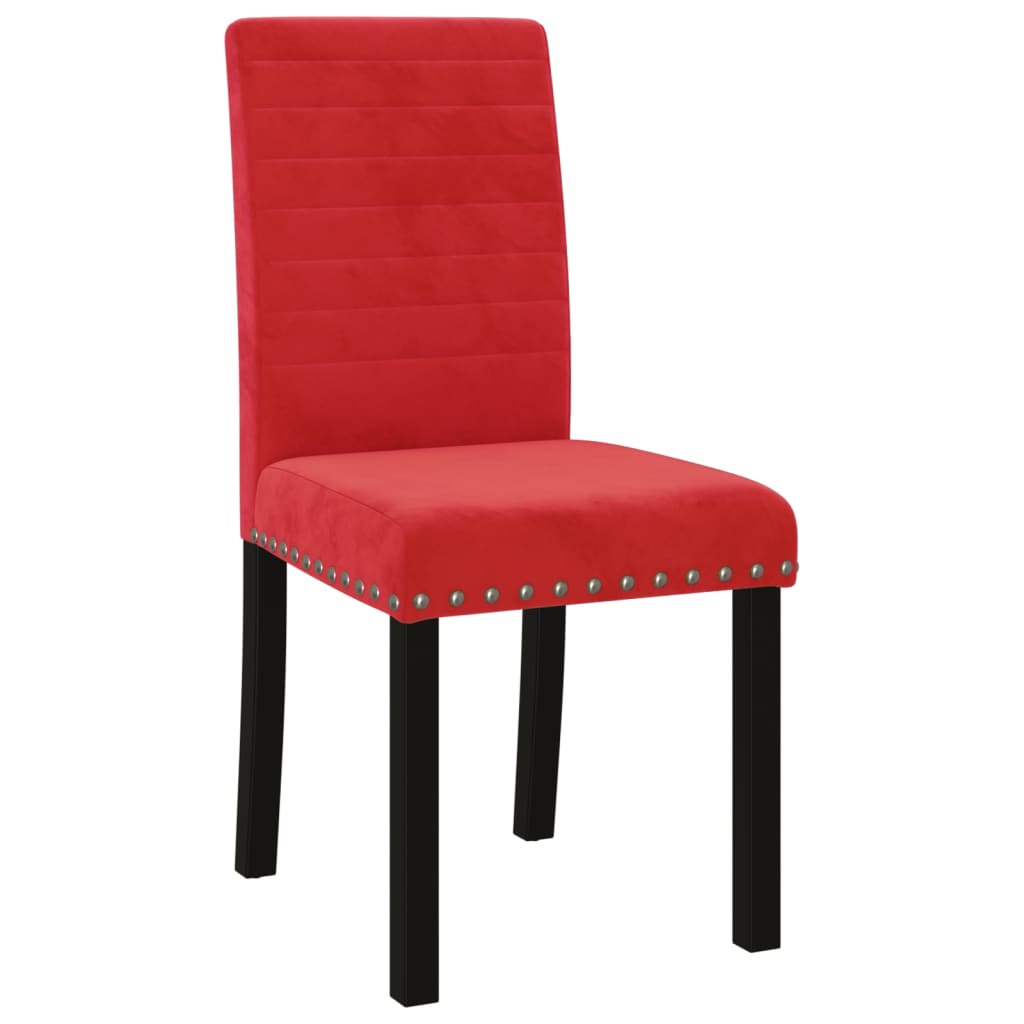 

vidaXL Eetkamerstoelen 4 st fluweel wijnrood