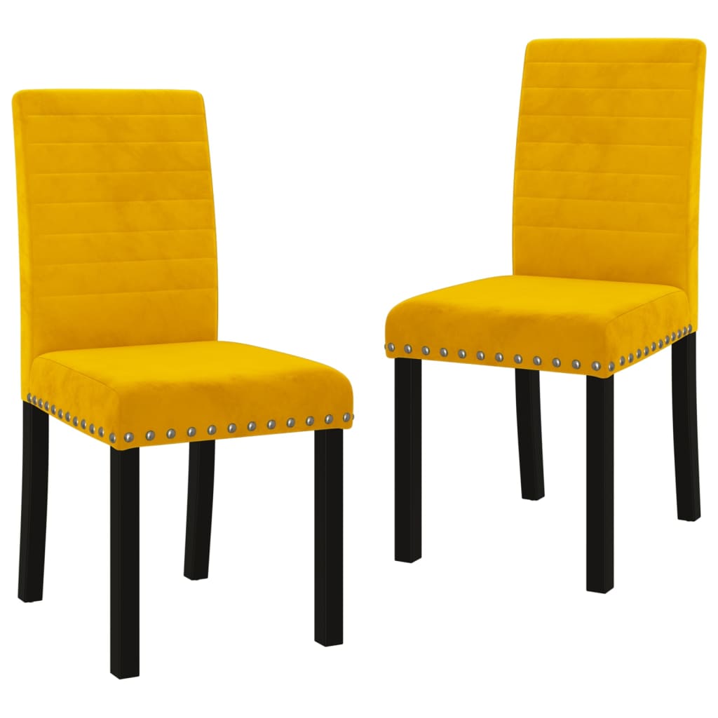 Jídelní židle 2 ks žluté samet