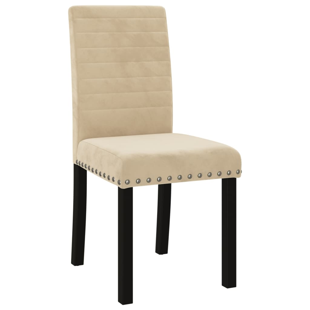 

vidaXL Eetkamerstoelen 4 st fluweel crèmekleurig