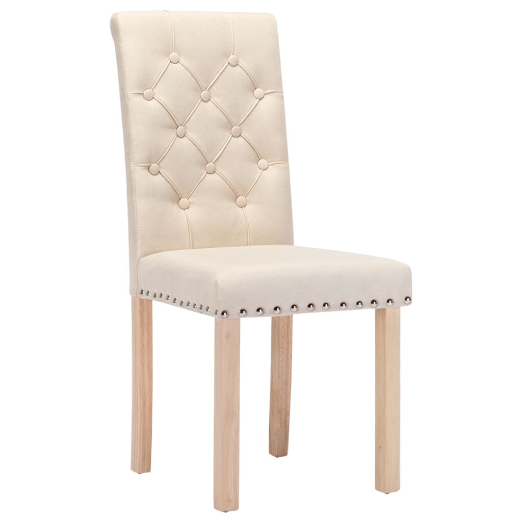 

vidaXL Eetkamerstoelen 4 st stof crèmekleurig