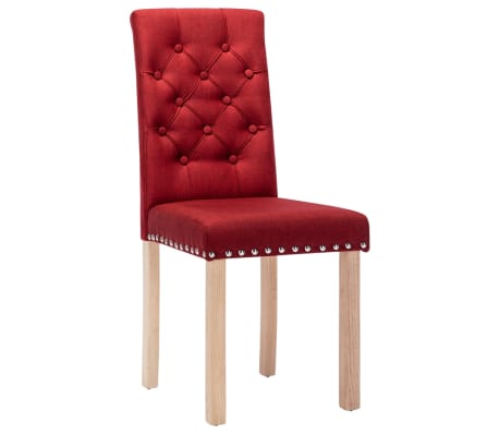 vidaXL Valgomojo kėdės, 2vnt., raudonojo vyno spalvos, audinys