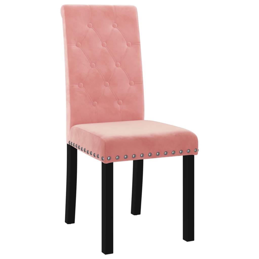 vidaXL Chaises à manger lot de 2 rose velours