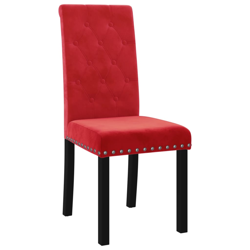vidaXL Eetkamerstoelen 4 st fluweel wijnrood