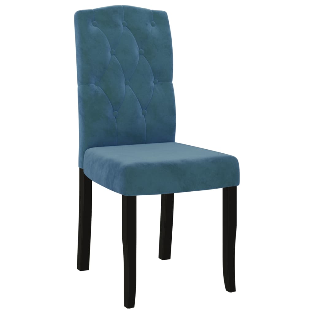 

vidaXL Eetkamerstoelen 4 st fluweel blauw