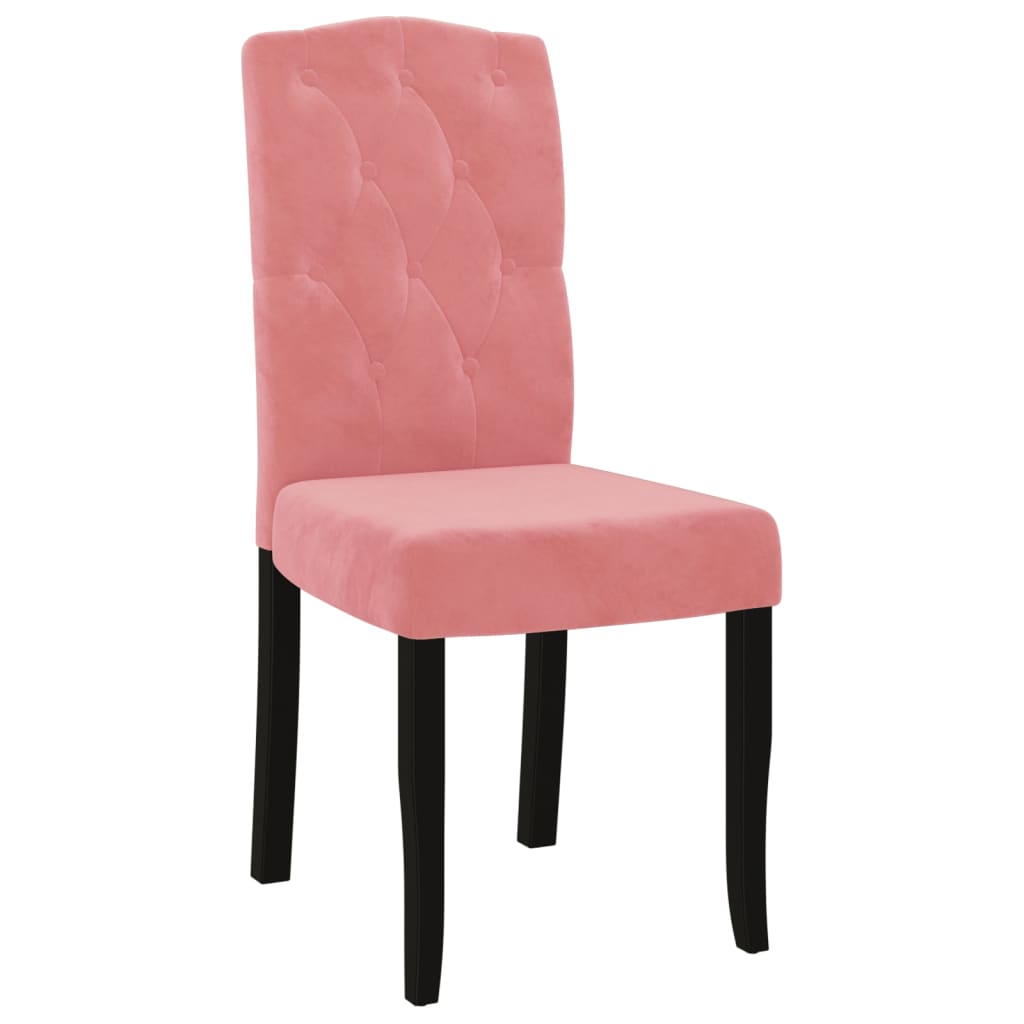 vidaXL Sillas de comedor 4 unidades terciopelo rosa