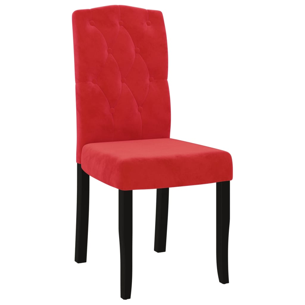 vidaXL Chaises à manger lot de 2 Rouge bordeaux Velours