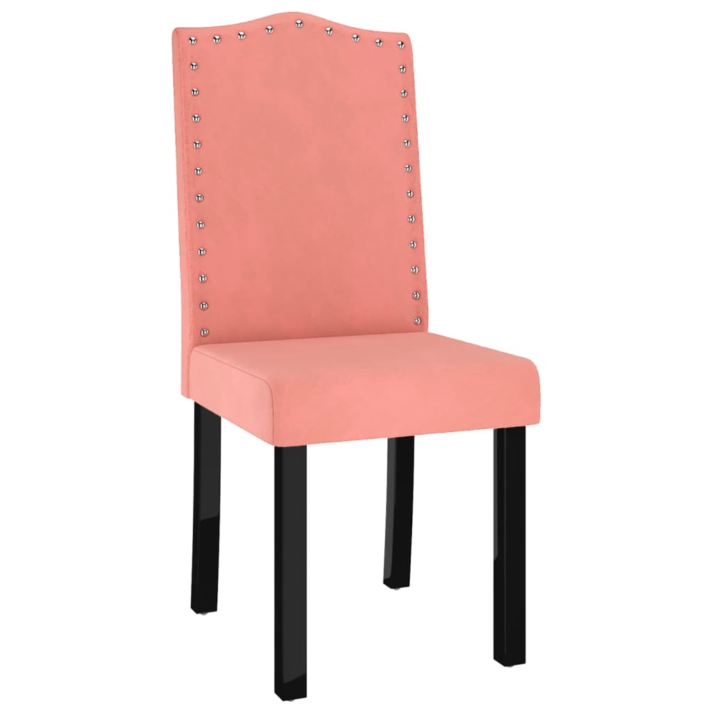 vidaXL Jedilni stoli 4 kosi roza žamet