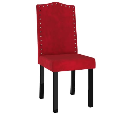 vidaXL Cadeiras de jantar 2 pcs veludo vermelho tinto