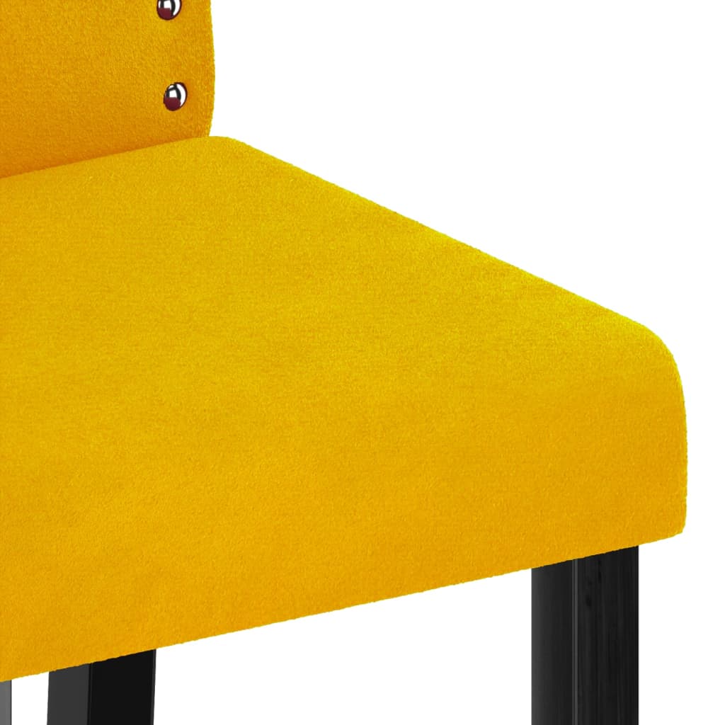 Трапезни столове, 2 бр, жълти, кадифе