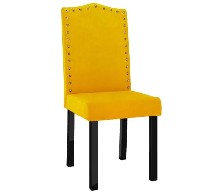 vidaXL Cadeiras de jantar 4 pcs veludo amarelo