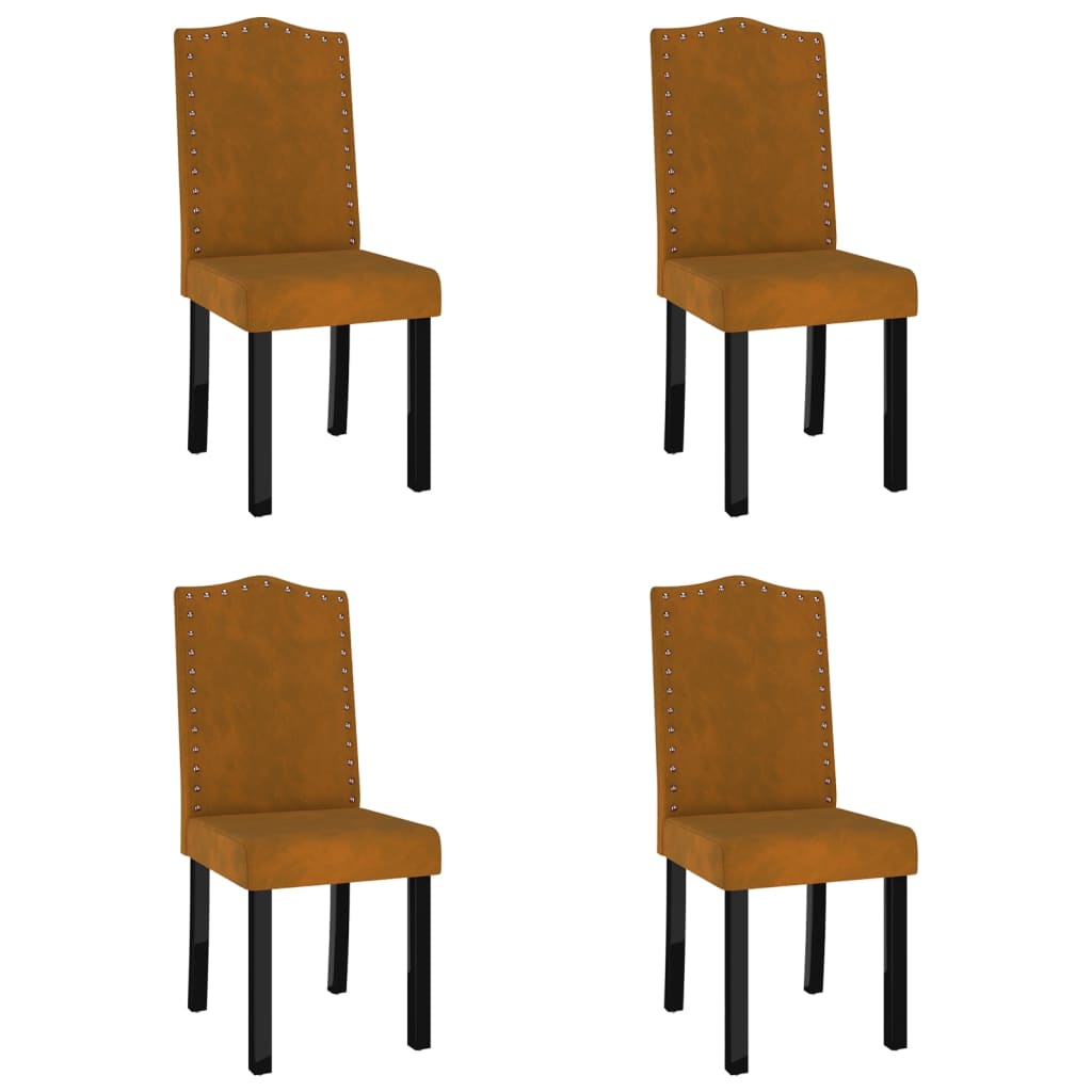Jídelní židle 4 ks hnědé samet