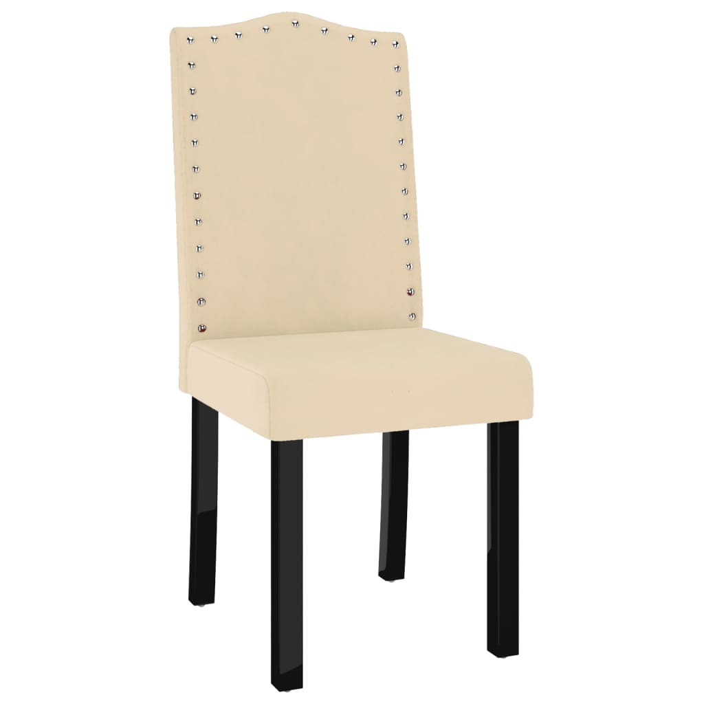 

vidaXL Eetkamerstoelen 2 st fluweel crèmekleurig