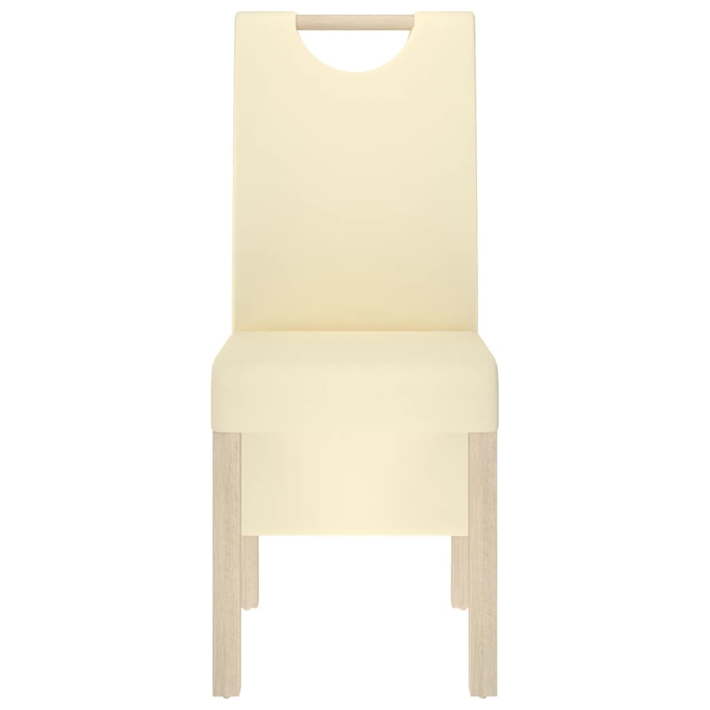 

vidaXL Eetkamerstoelen 2 st kunstleer crèmekleurig