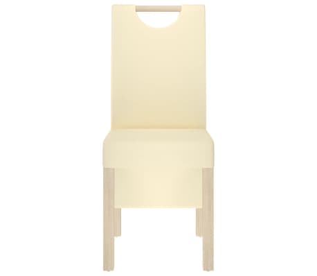 vidaXL Valgomojo kėdės, 2vnt., kreminės spalvos, dirbtinė oda