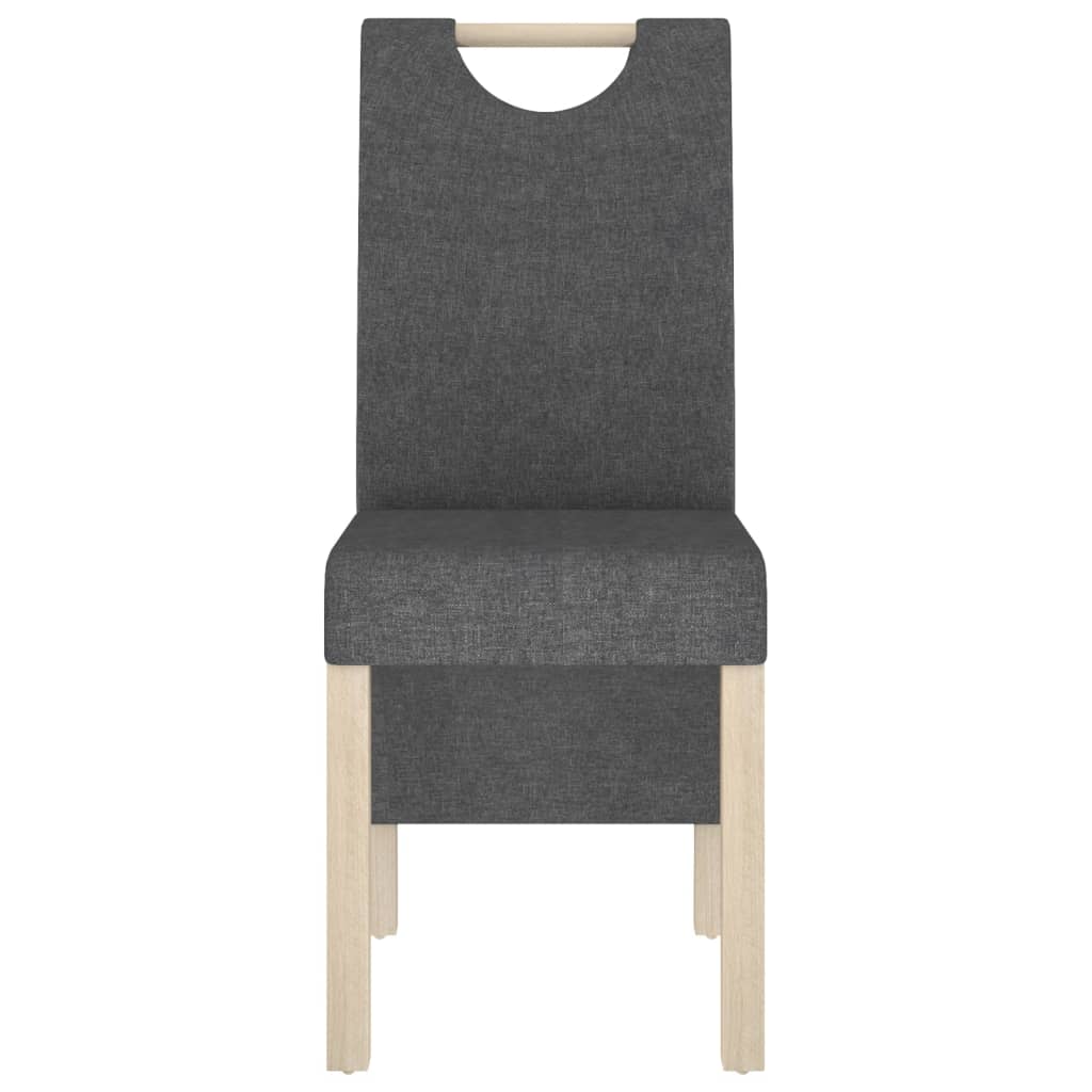 vidaXL Chaises à manger lot de 2 gris foncé tissu