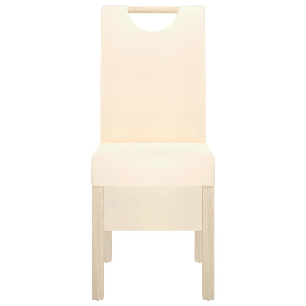 vidaXL virtuves krēsli, 2 gab., krēmkrāsas audums