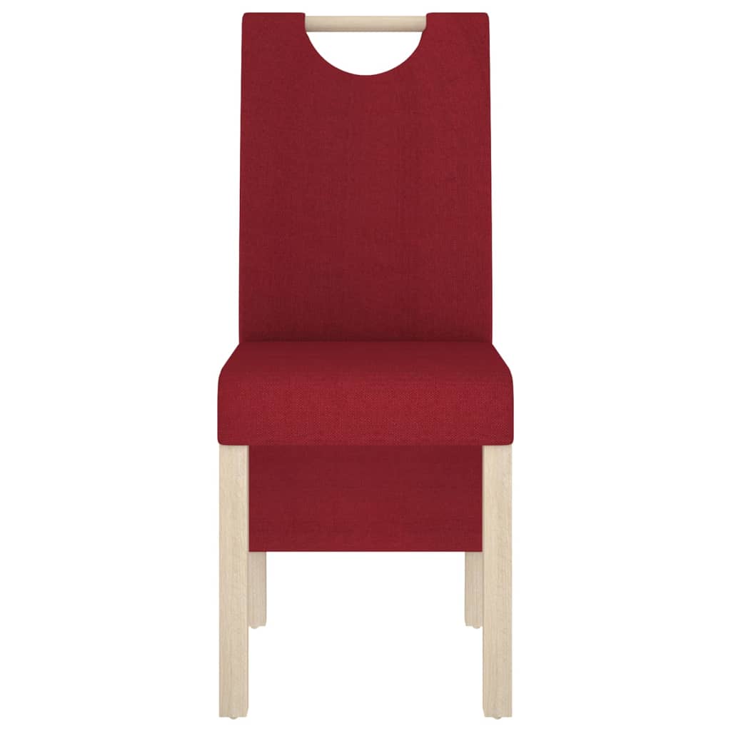 

vidaXL Eetkamerstoelen 2 st stof wijnrood