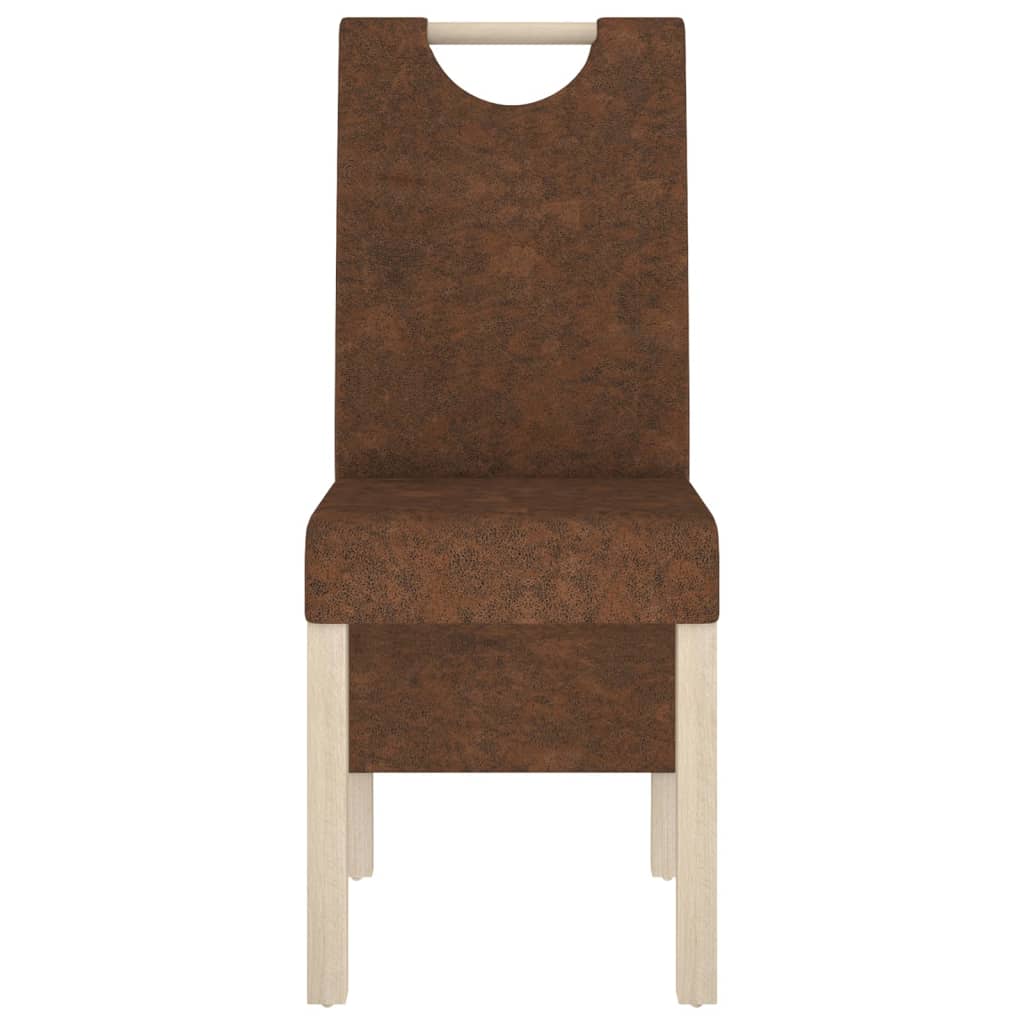 vidaXL Blagovaonske stolice od umjetne brušene kože 2 kom smeđe