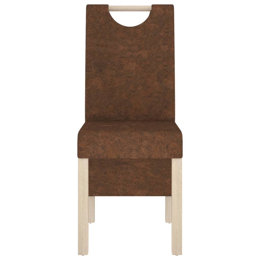 

vidaXL Eetkamerstoelen 2 st kunstsuède bruin