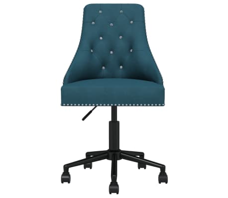 vidaXL Chaise pivotante de bureau Bleu Velours