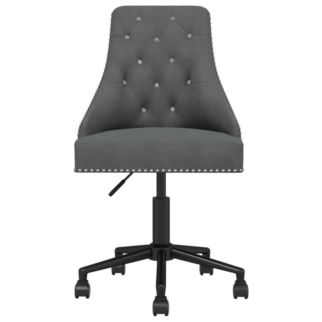 vidaXL Vrtljiv pisarniški stol temno siv žamet