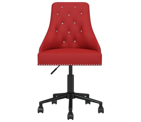 vidaXL Chaise pivotante de bureau Rouge bordeaux Velours