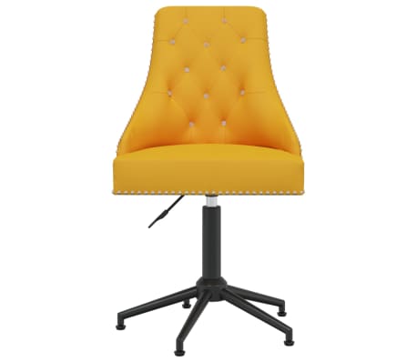 vidaXL Chaise pivotante de bureau Jaune Velours