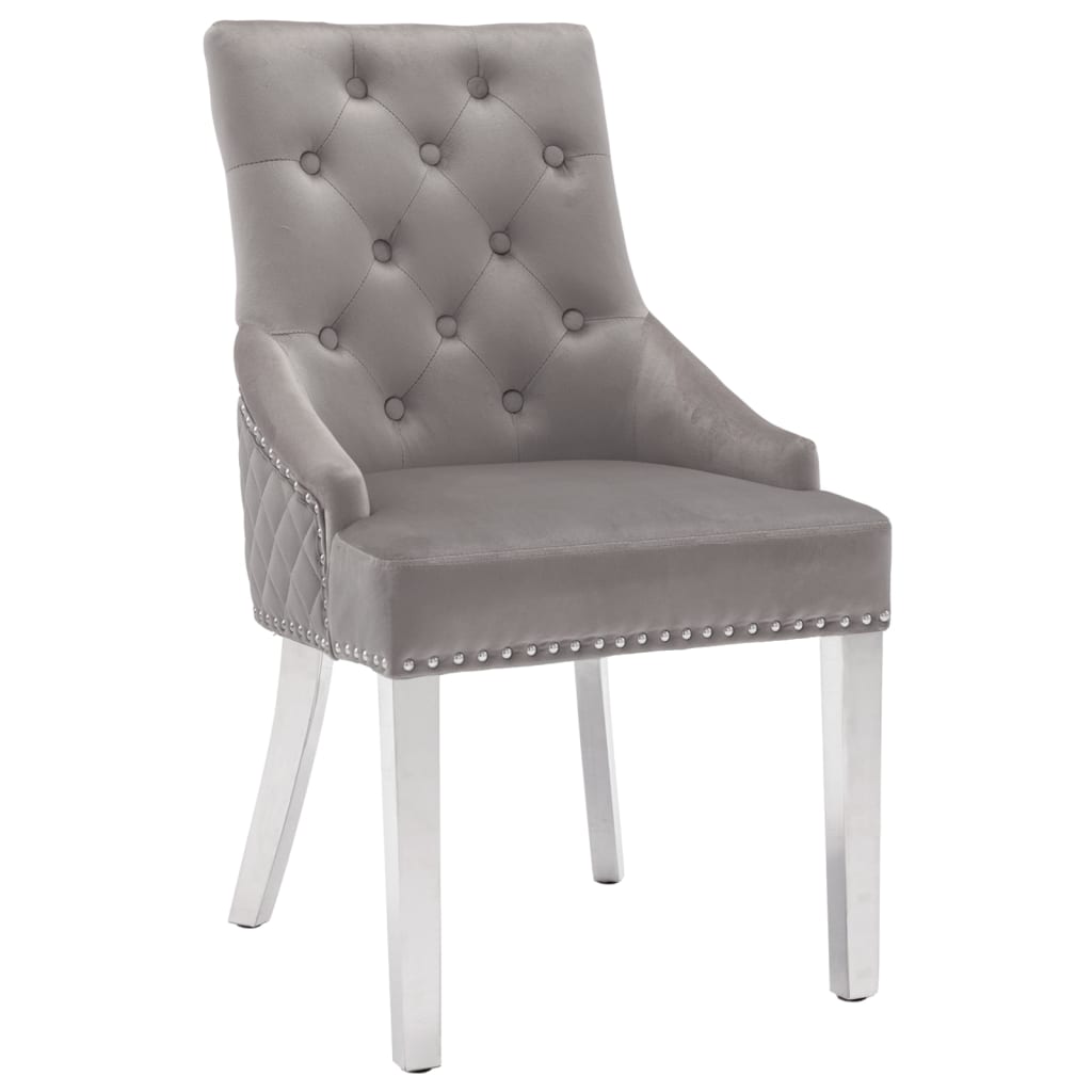 

vidaXL Eetkamerstoelen 2 st fluweel lichtgrijs