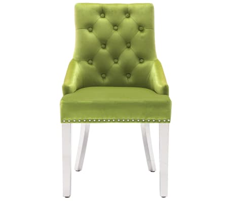 vidaXL Silla de comedor de terciopelo verde claro