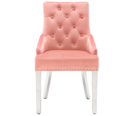 vidaXL Blagovaonska stolica ružičasta baršunasta