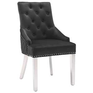 vidaXL Dining Chair Set of 2 Black, Silver