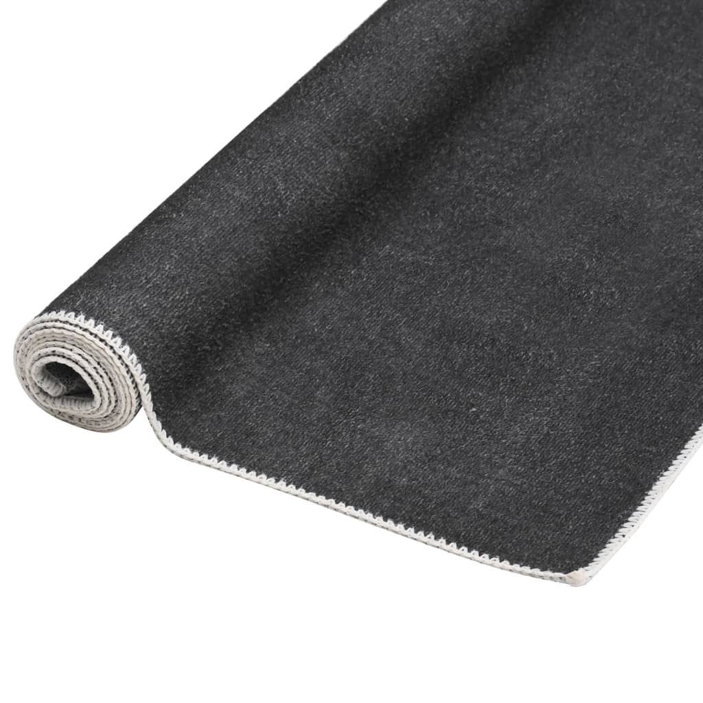 

vidaXL Vloerkleed wasbaar opvouwbaar 120x170 cm polyester antraciet