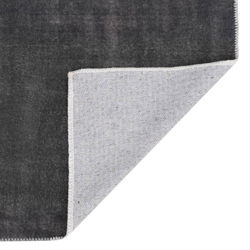 Vloerkleed wasbaar opvouwbaar 160x230 cm polyester antraciet