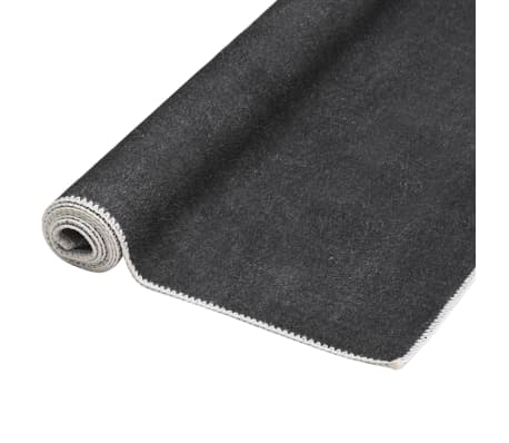 vidaXL gulvtæppe vaskbart og foldbart 160x230 cm polyester antracitgrå